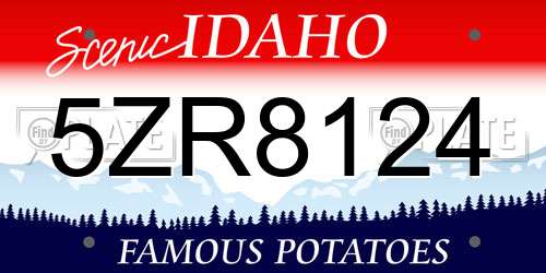 5ZR8124 Idaho License Plate