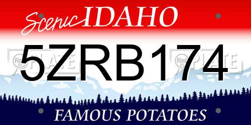 5ZRB174 Idaho License Plate