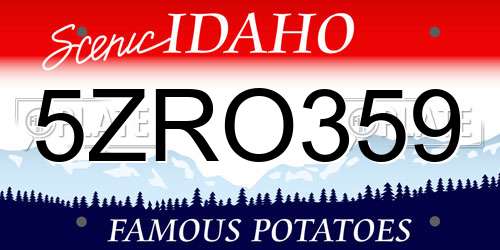 5ZRO359 Idaho License Plate