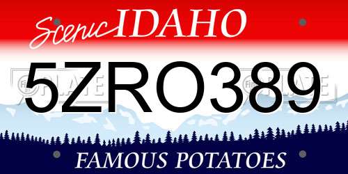 5ZRO389 Idaho License Plate