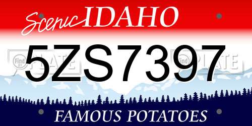 5ZS7397 Idaho License Plate