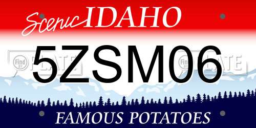5ZSM06 Idaho License Plate