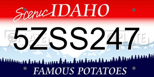 5ZSS247 Idaho License Plate