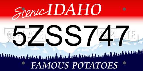 5ZSS747 Idaho License Plate