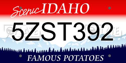 5ZST392 Idaho License Plate