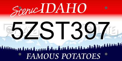 5ZST397 Idaho License Plate