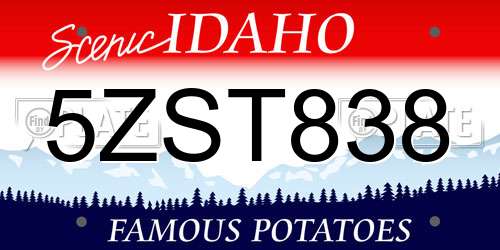 5ZST838 Idaho License Plate
