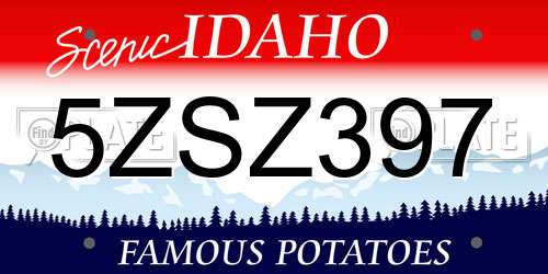 5ZSZ397 Idaho License Plate