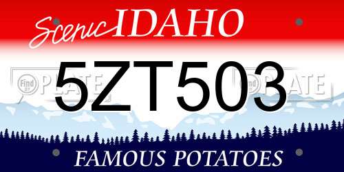 5ZT503 Idaho License Plate