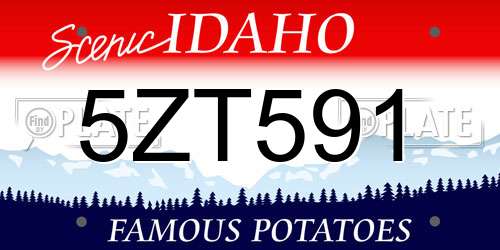 5ZT591 Idaho License Plate