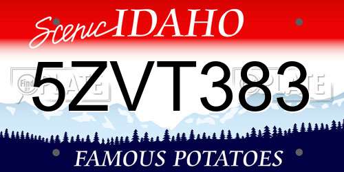5ZVT383 Idaho License Plate