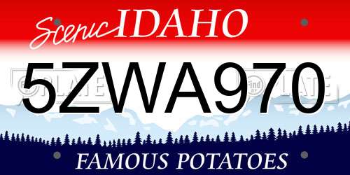 5ZWA970 Idaho License Plate