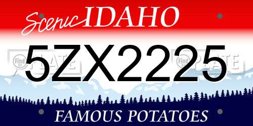 5ZX2225 Idaho License Plate