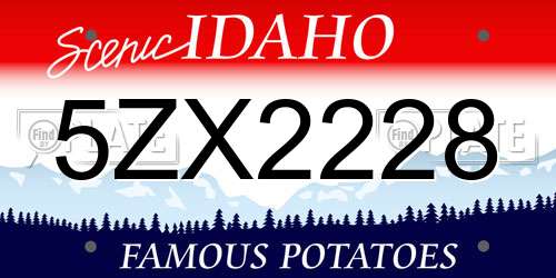 5ZX2228 Idaho License Plate