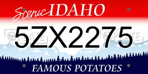5ZX2275 Idaho License Plate
