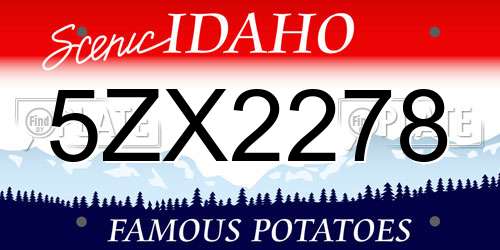 5ZX2278 Idaho License Plate