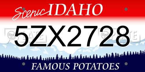5ZX2728 Idaho License Plate