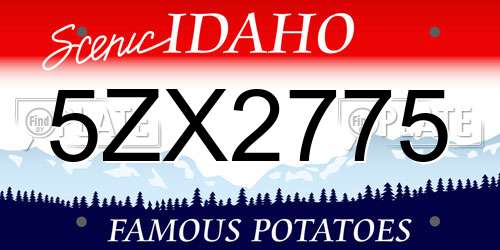5ZX2775 Idaho License Plate