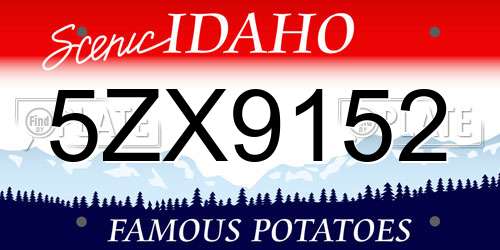 5ZX9152 Idaho License Plate