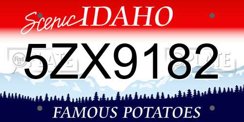 5ZX9182 Idaho License Plate