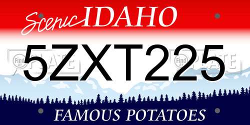 5ZXT225 Idaho License Plate