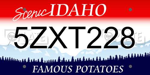 5ZXT228 Idaho License Plate