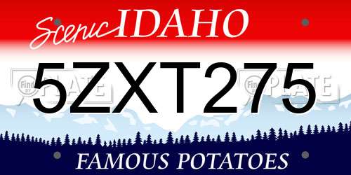 5ZXT275 Idaho License Plate