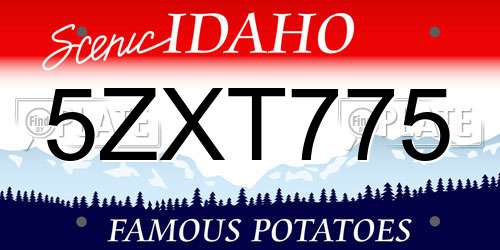 5ZXT775 Idaho License Plate