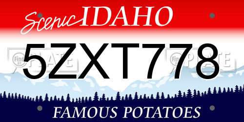 5ZXT778 Idaho License Plate