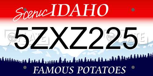 5ZXZ225 Idaho License Plate