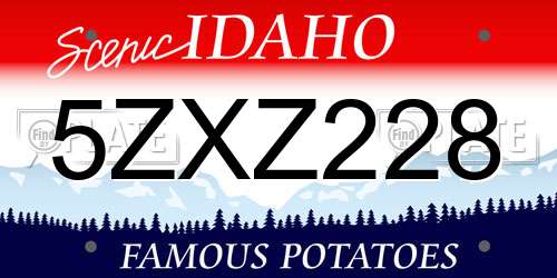 5ZXZ228 Idaho License Plate