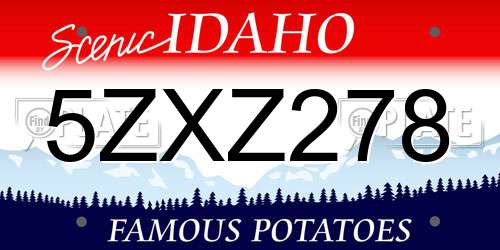 5ZXZ278 Idaho License Plate
