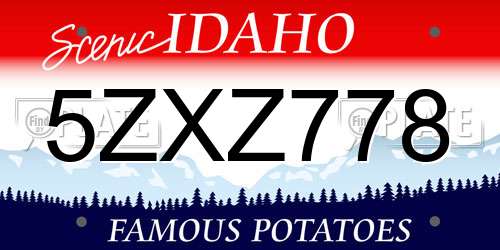 5ZXZ778 Idaho License Plate