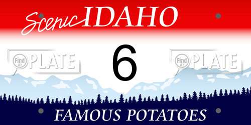6 Idaho License Plate