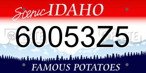 60053Z5 Idaho License Plate