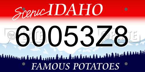 60053Z8 Idaho License Plate