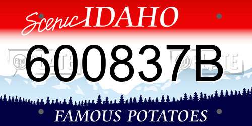 600837B Idaho License Plate