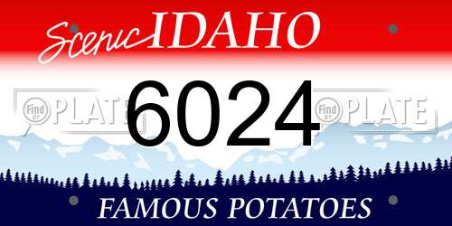 6024 Idaho License Plate