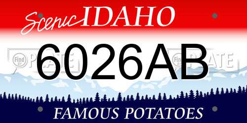 6026AB Idaho License Plate