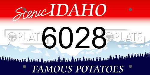 6028 Idaho License Plate