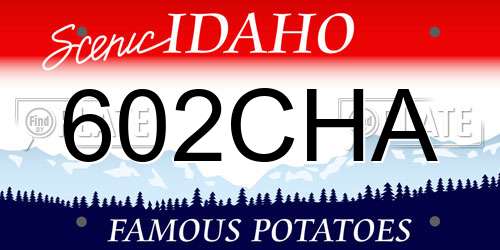 602CHA Idaho License Plate