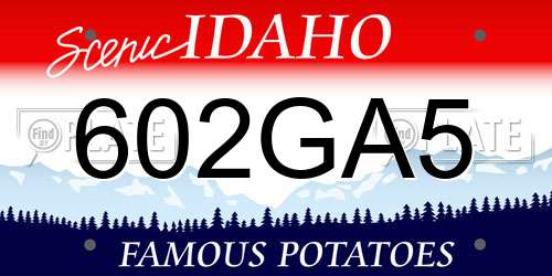 602GA5 Idaho License Plate