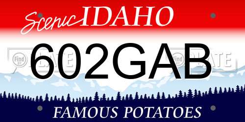 602GAB Idaho License Plate