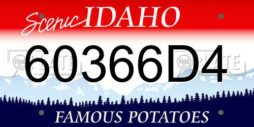 60366D4 Idaho License Plate