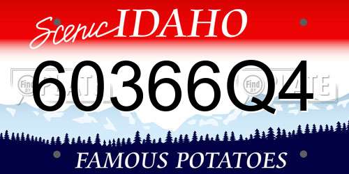 60366Q4 Idaho License Plate