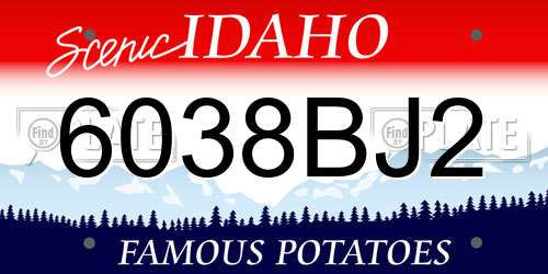6038BJ2 Idaho License Plate
