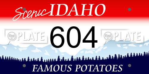 604 Idaho License Plate