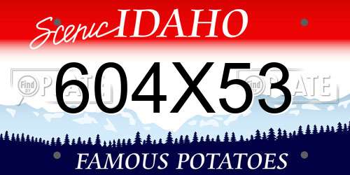 604X53 Idaho License Plate