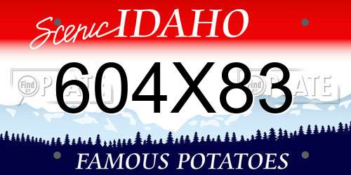 604X83 Idaho License Plate