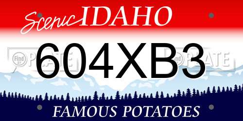 604XB3 Idaho License Plate